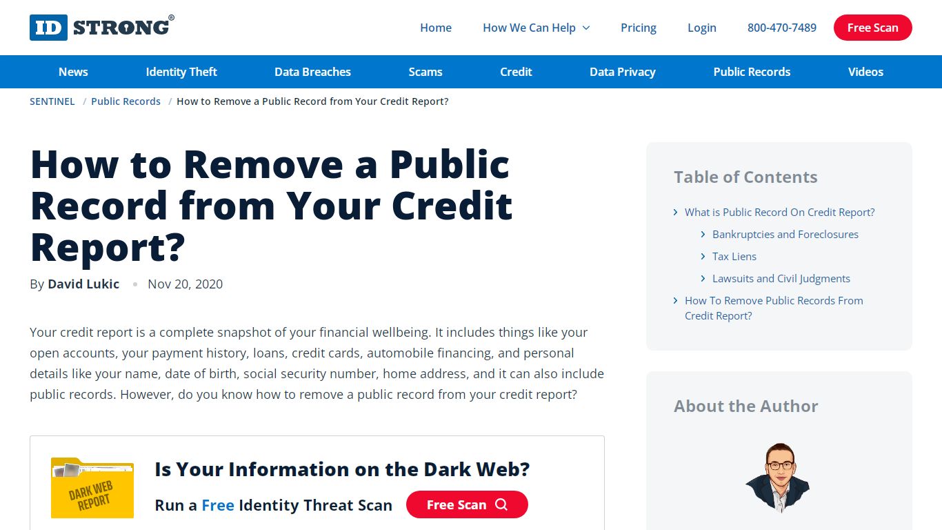 How To Remove Public Records From Credit Report? - IDStrong