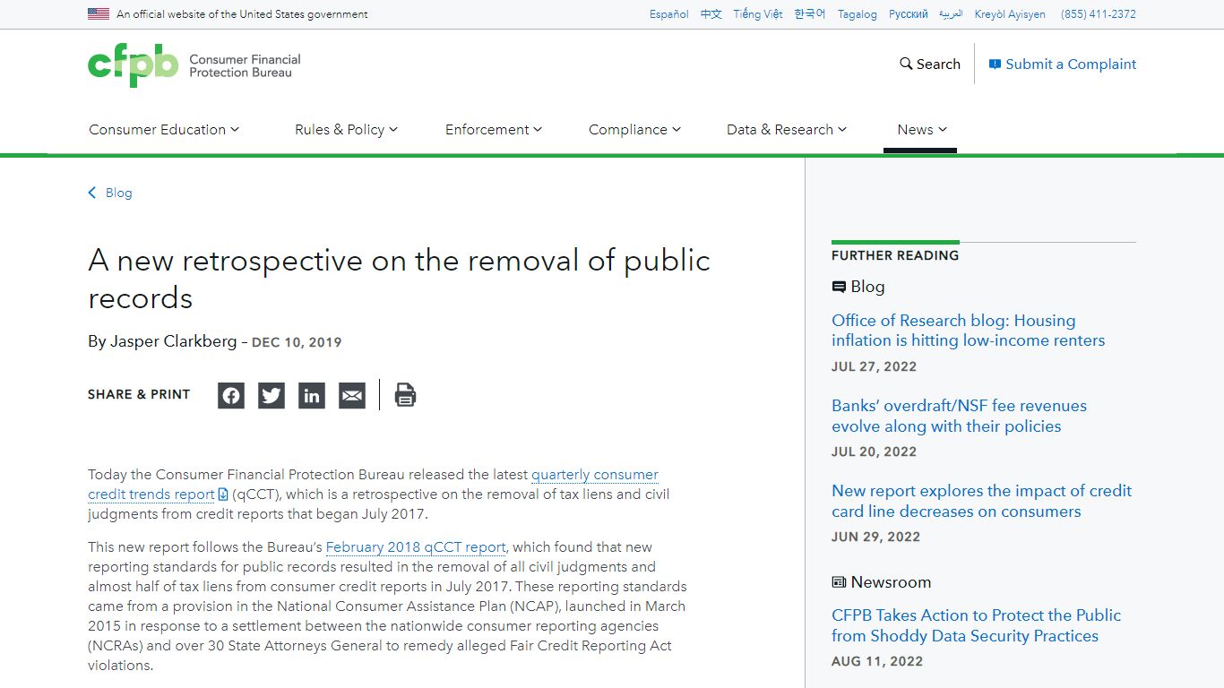 A new retrospective on the removal of public records ...